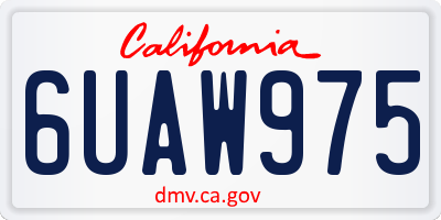 CA license plate 6UAW975