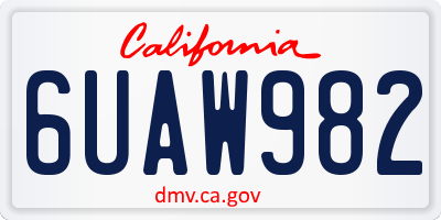 CA license plate 6UAW982