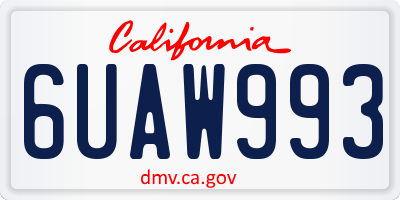 CA license plate 6UAW993