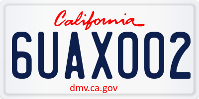 CA license plate 6UAX002