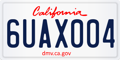 CA license plate 6UAX004