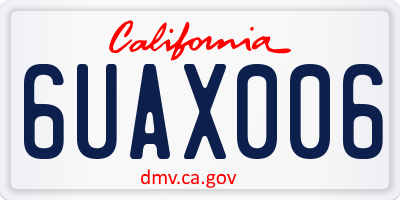 CA license plate 6UAX006