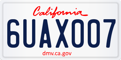 CA license plate 6UAX007