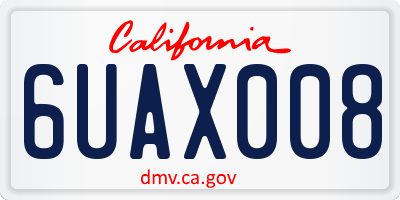 CA license plate 6UAX008