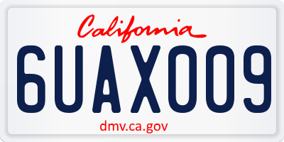 CA license plate 6UAX009