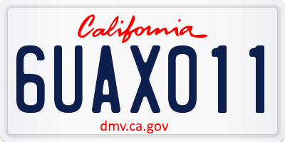 CA license plate 6UAX011