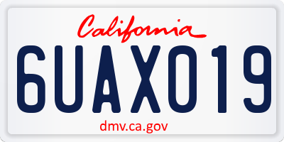 CA license plate 6UAX019