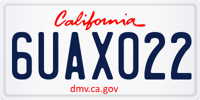 CA license plate 6UAX022