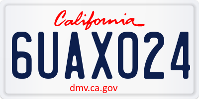 CA license plate 6UAX024