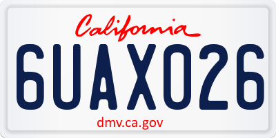CA license plate 6UAX026