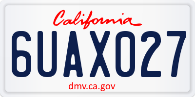 CA license plate 6UAX027