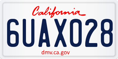 CA license plate 6UAX028