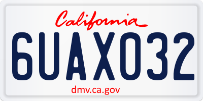 CA license plate 6UAX032