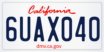 CA license plate 6UAX040