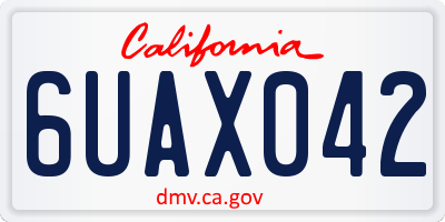 CA license plate 6UAX042