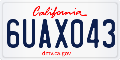 CA license plate 6UAX043