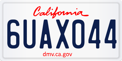 CA license plate 6UAX044
