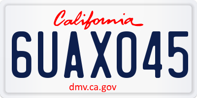 CA license plate 6UAX045