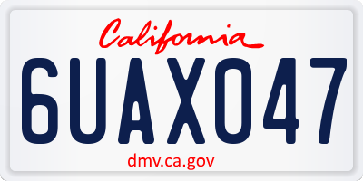 CA license plate 6UAX047