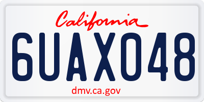 CA license plate 6UAX048