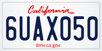 CA license plate 6UAX050