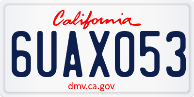 CA license plate 6UAX053