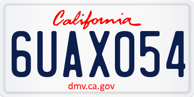 CA license plate 6UAX054