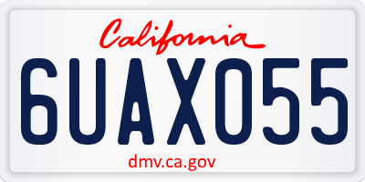 CA license plate 6UAX055