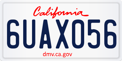 CA license plate 6UAX056