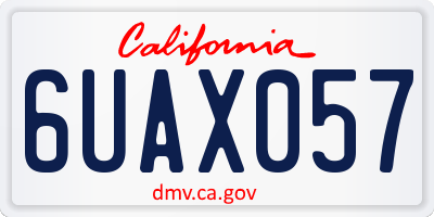 CA license plate 6UAX057