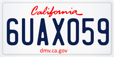 CA license plate 6UAX059