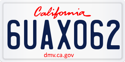 CA license plate 6UAX062