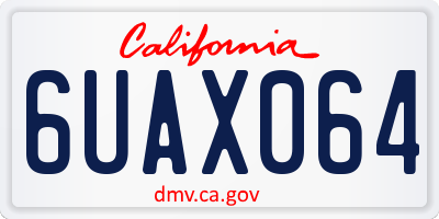 CA license plate 6UAX064