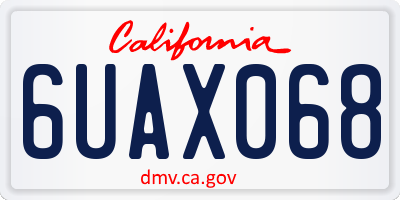 CA license plate 6UAX068