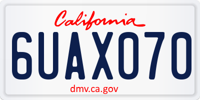 CA license plate 6UAX070