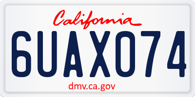 CA license plate 6UAX074