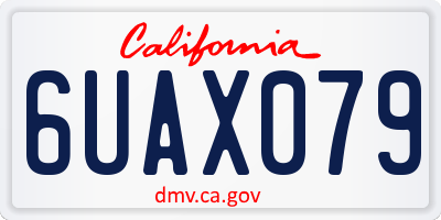 CA license plate 6UAX079