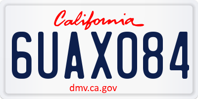 CA license plate 6UAX084