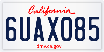 CA license plate 6UAX085