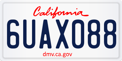 CA license plate 6UAX088