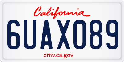 CA license plate 6UAX089
