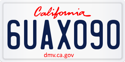 CA license plate 6UAX090
