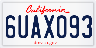 CA license plate 6UAX093
