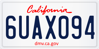 CA license plate 6UAX094