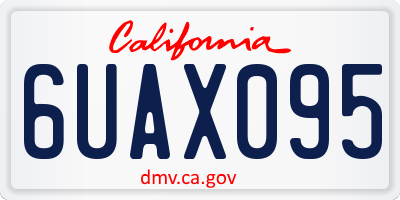 CA license plate 6UAX095