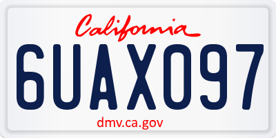 CA license plate 6UAX097