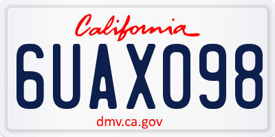 CA license plate 6UAX098