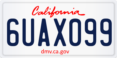 CA license plate 6UAX099