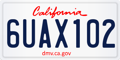 CA license plate 6UAX102