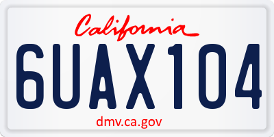 CA license plate 6UAX104